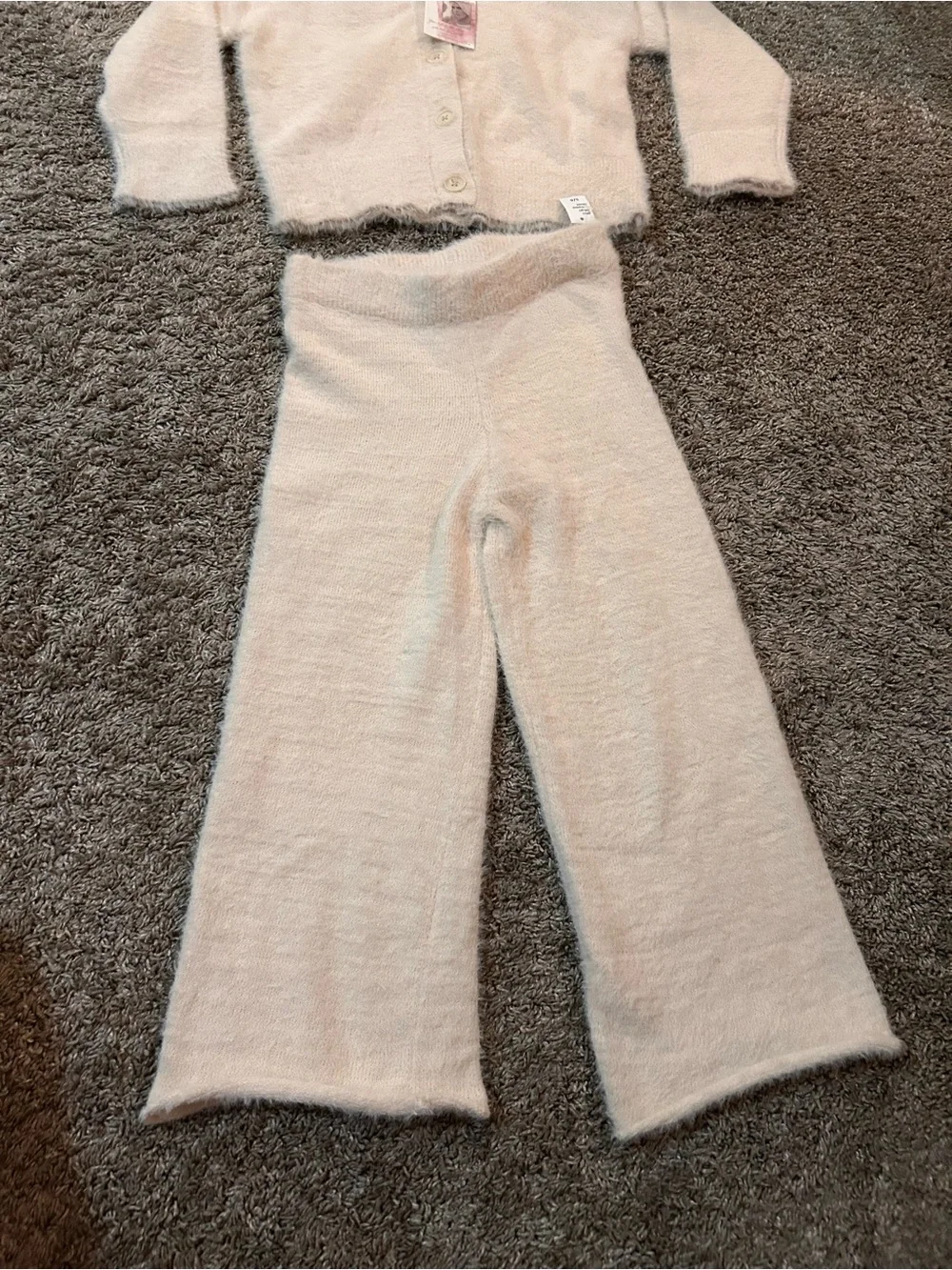 Jessica Simpson Cream Knit Cardigan & Wide-Leg Set